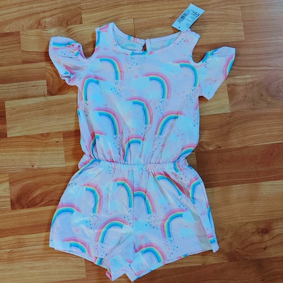 Baby Girl 9-12m Raindows Cold Shoulder Romper - Picture 1 of 3